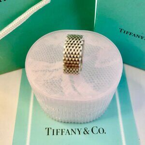 Tiffany & Co. Sterling silver pre-own Somerset Mesh Weave Flexible Unisex band.